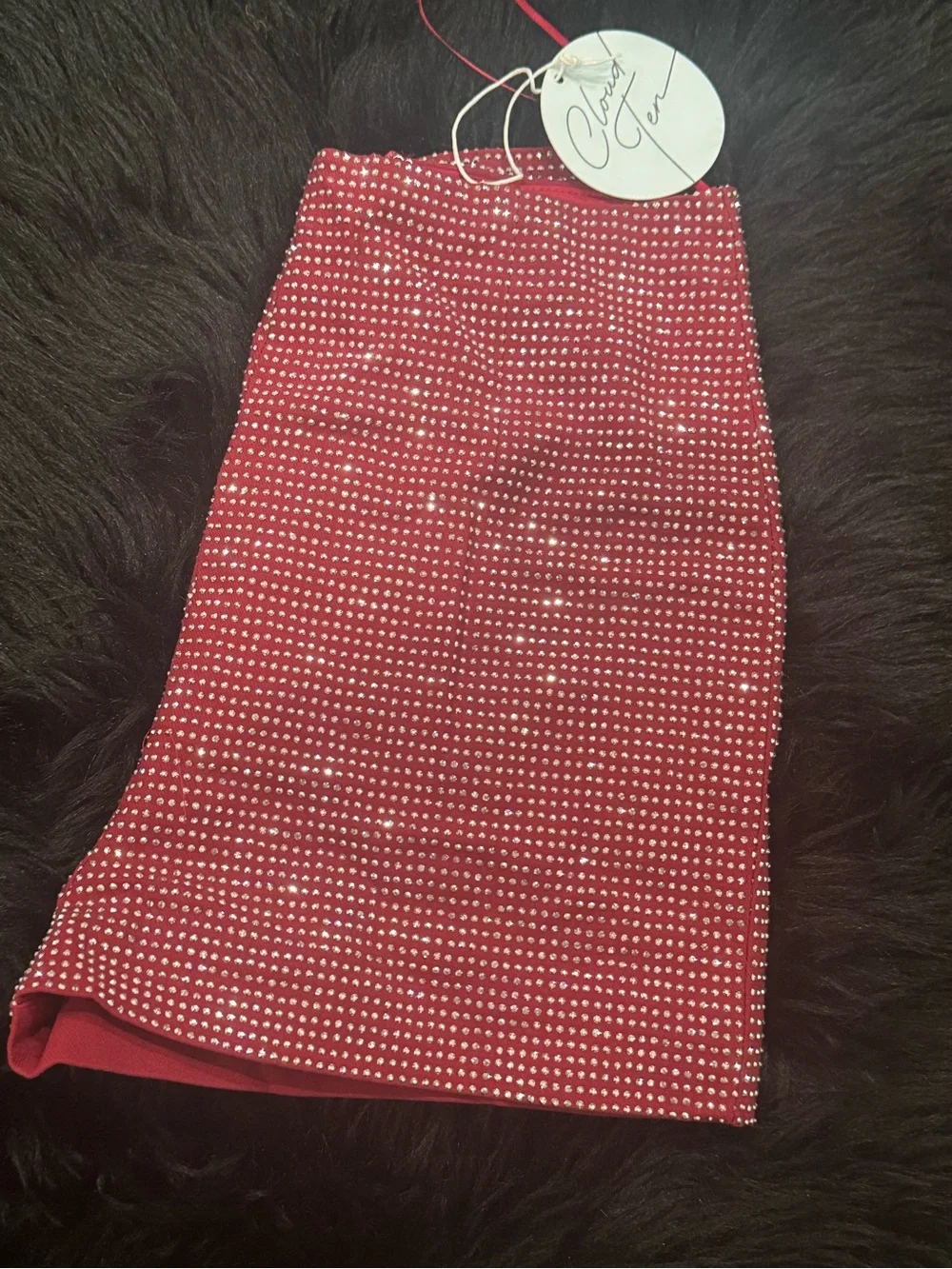 Crystal-Embellished Red Women’s Shorts